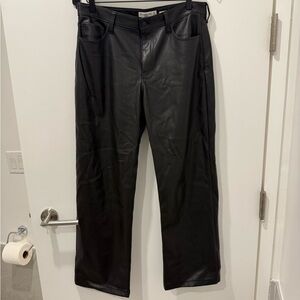 Abercrombie & Fitch Black Vegan Leather Trousers